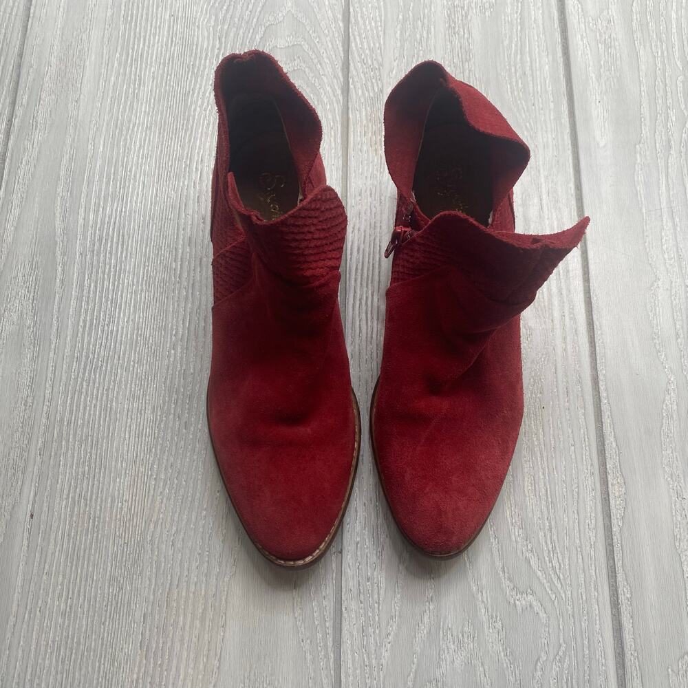 Seychelles Red Score Suede Booties Size 6.5 - Picture 7 of 11